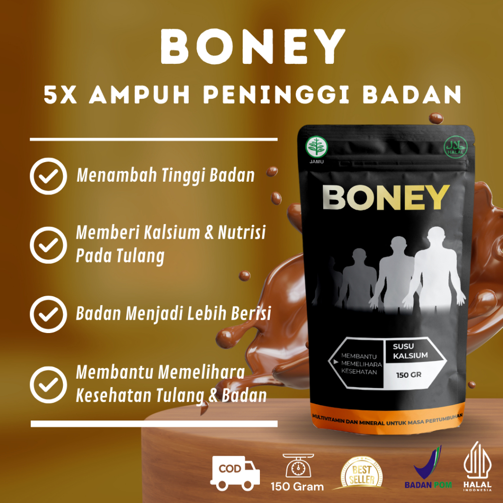 SUSU BONEY 150 GR - SUSU PENINGGI BADAN / PENAMBAH TINGGI BADAN / PENUNJANG PERTUMBUHAN BADAN / TULA
