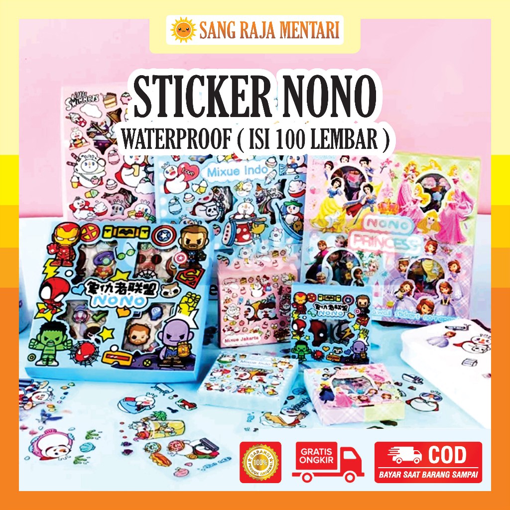 

Stiker Nono Momo Anak Perempuan Laki Dapat Box isi 100 Lembar | Sticker Cinnamorol Roblox Waterproof
