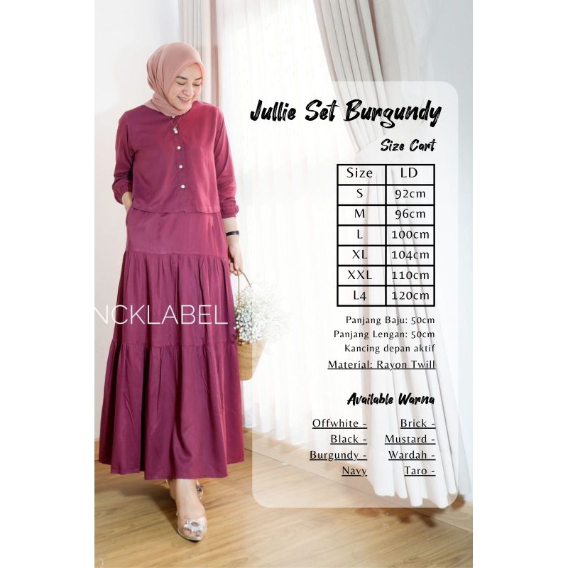 ANGGRAINI ~ NCK LABEL ~ DRESS MUSLIMAH ~ GAMIS BUSUI ~ GAMIS SYARI ~ JULLIE SET  ORIGINAL PRODUCT BY