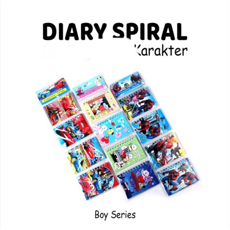 

NOTEBOOK MINI SPIRAL KARAKTER LUCU | BUKU MEMO MINI SPIRAL KARAKTER