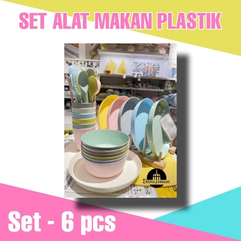 Peralatan Makan Plastik Anak Piring Mangkuk Gelas Sendok Garpu Pisau