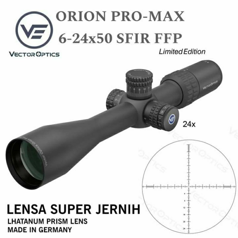 VECTOR ORION PRO MAX 6-24x50 HD FFP ZERO STOP