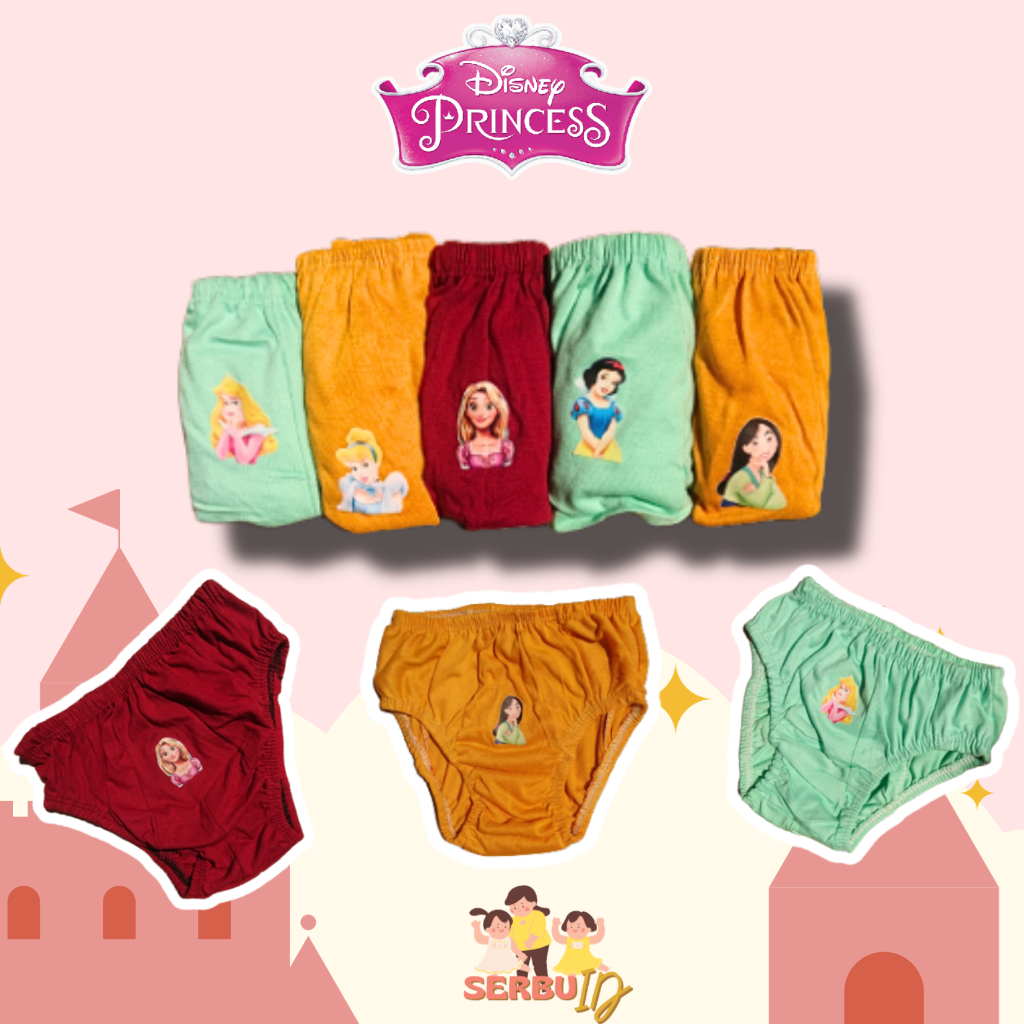 CELANA DALAM ANAK PEREMPUAN(1 Bungkus Isi 3PCS) CD  MOTIF DISNEY PRINCESS
