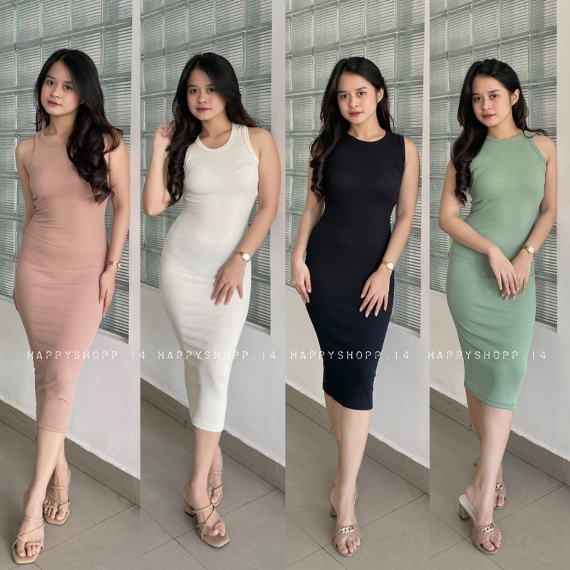 VIA DRESS RIB JUMBO PREMIUM / DRESS BODYCON / TANKTOP DRESS / LONG DRESS BODYCON / MORA RIB LONG DRE