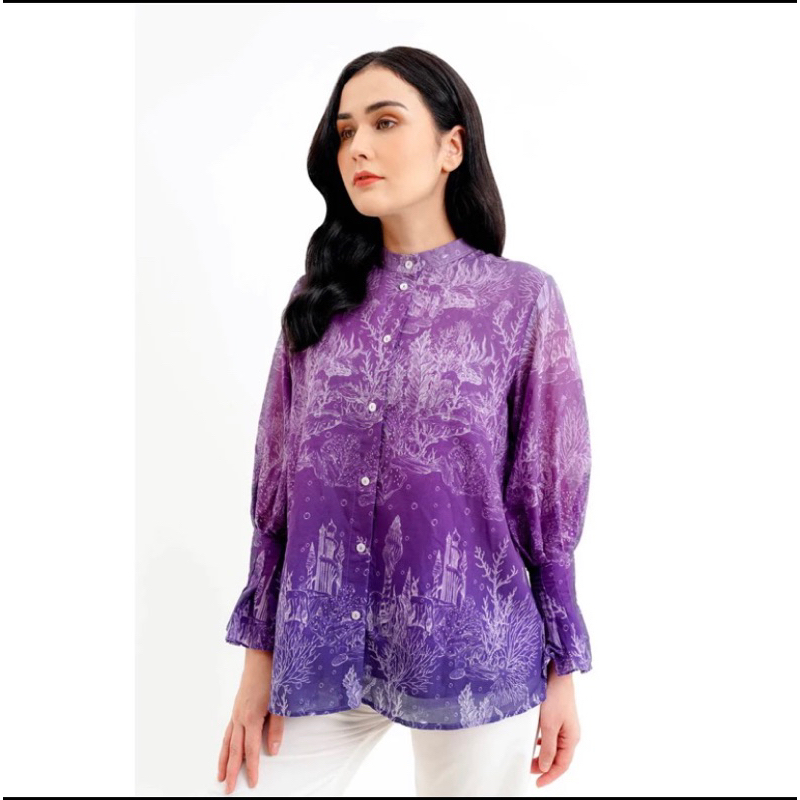 atasan el mar minorca benang jarum buttonscarves preloved