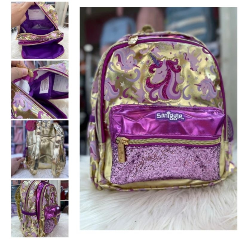 Tas Ransel Anak Smiggle unicorn gold original backpack Anak