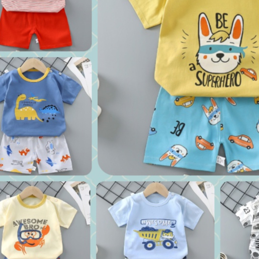 [BISA COD] [0-6 Bulan] Baju Kaos Rumahan / setelan Impor Laki Perempuan Bayi Batita Balita Anak