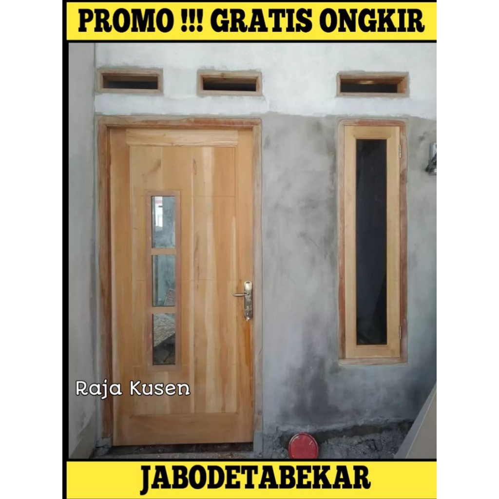 Pintu Single & Jendela Single berikut kusen 1 set free Loster