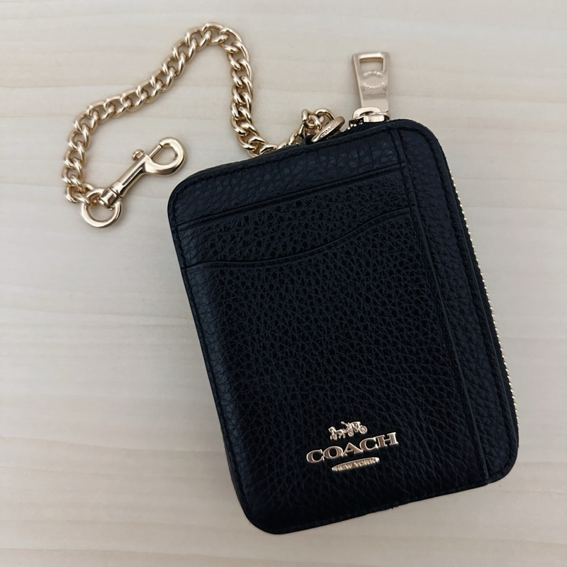 Coach RFB Zip Card Case Black (Card Holder)