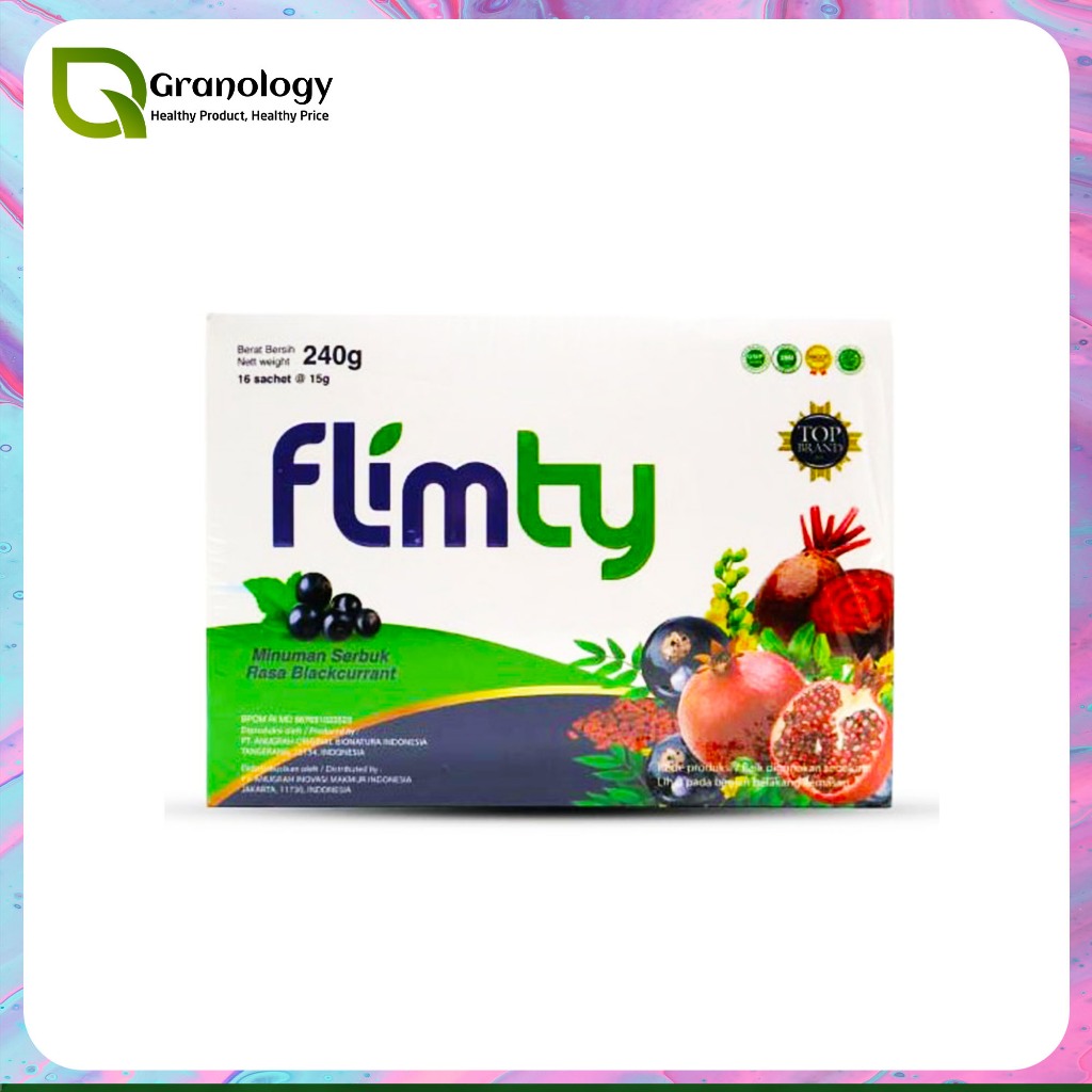

Premium Flimty Fiber Pelangsing dan Diet Detox 1 Box isi 16 Sachet - Rasa Blackcurrant