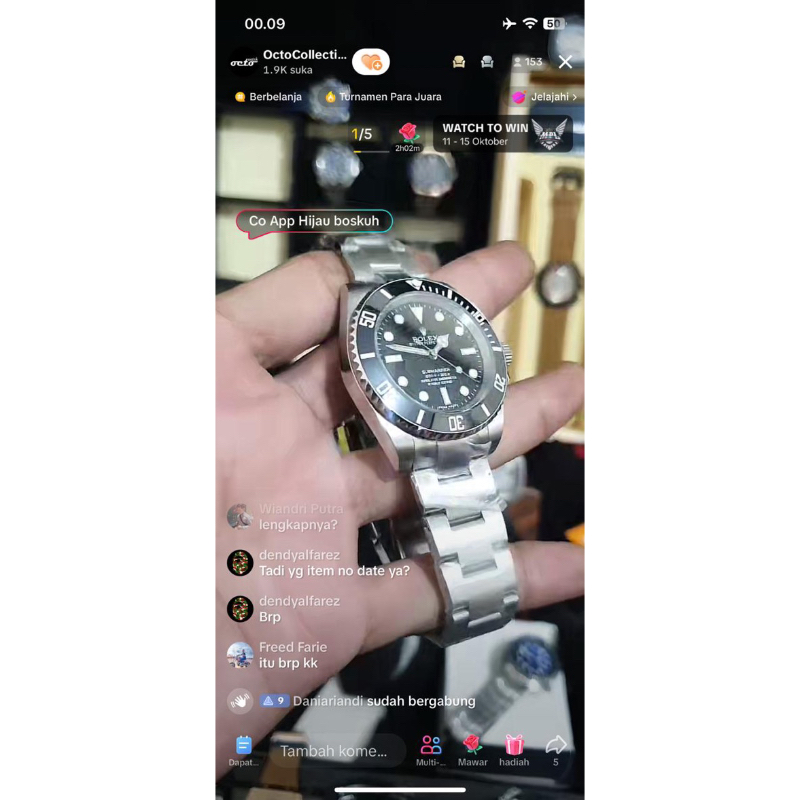 Jam tangan submarine no date