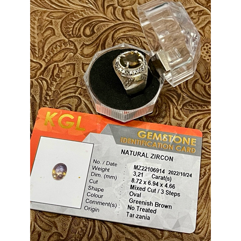 Batu Permata Natural Zircon Ring Perak