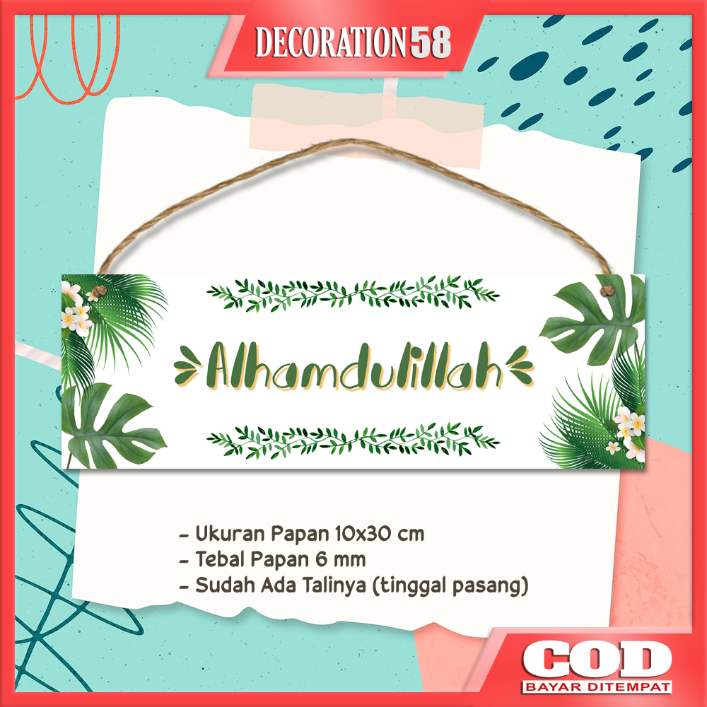 Hiasan Dinding Pajangan Dingding Gantungan Pintu Rumah Tulisan Assalamualaikum / Bismillah / Alhamdu