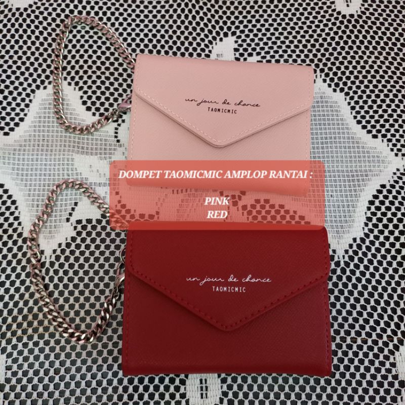 DOMPET TAOMICMIC AMPLOP RANTAI PINK RED
