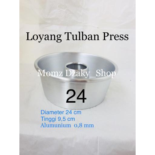Loyang Tulban 24 cm Cetakan Kue Puding Bolu Baking Pan Alumunium Tebal Tanpa sambungan Anti Lengket
