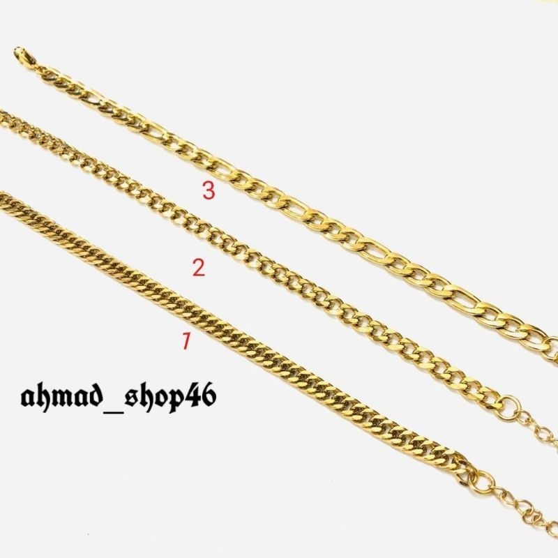 Gelang titanium pria wanita model rantai 100% ORIGINAL