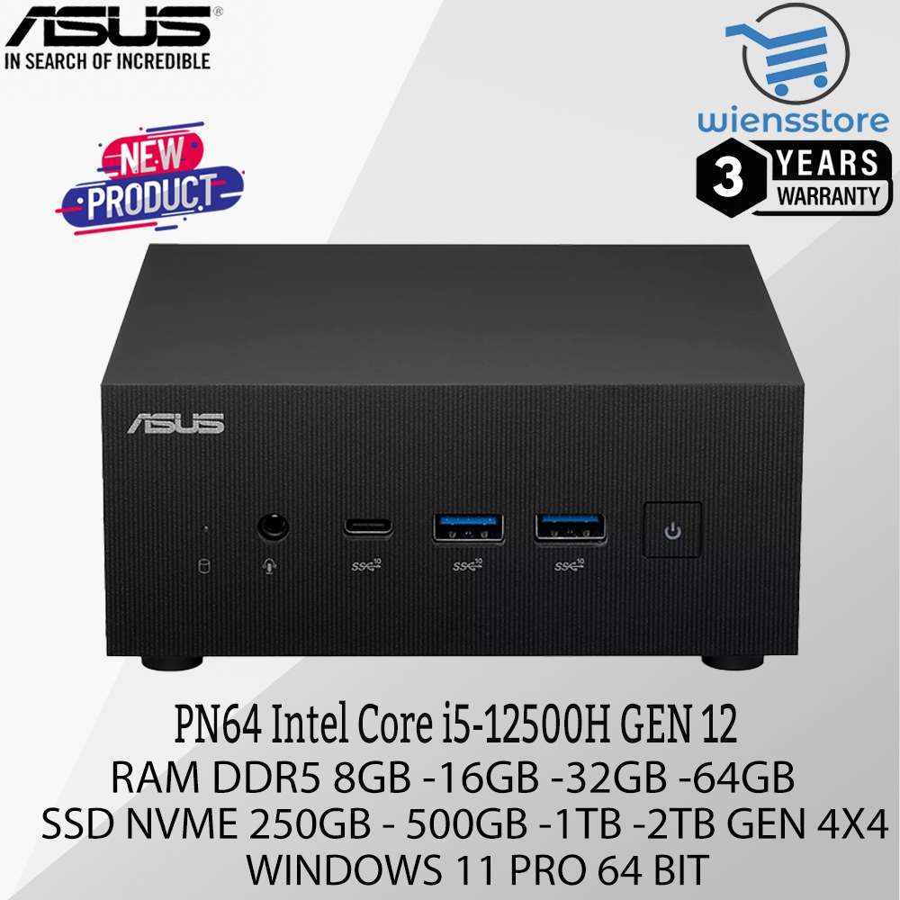 MINI PC ASUS PN64 INTEL CORE I5 GEN 12 FULLSET + RAM + SSD + W11