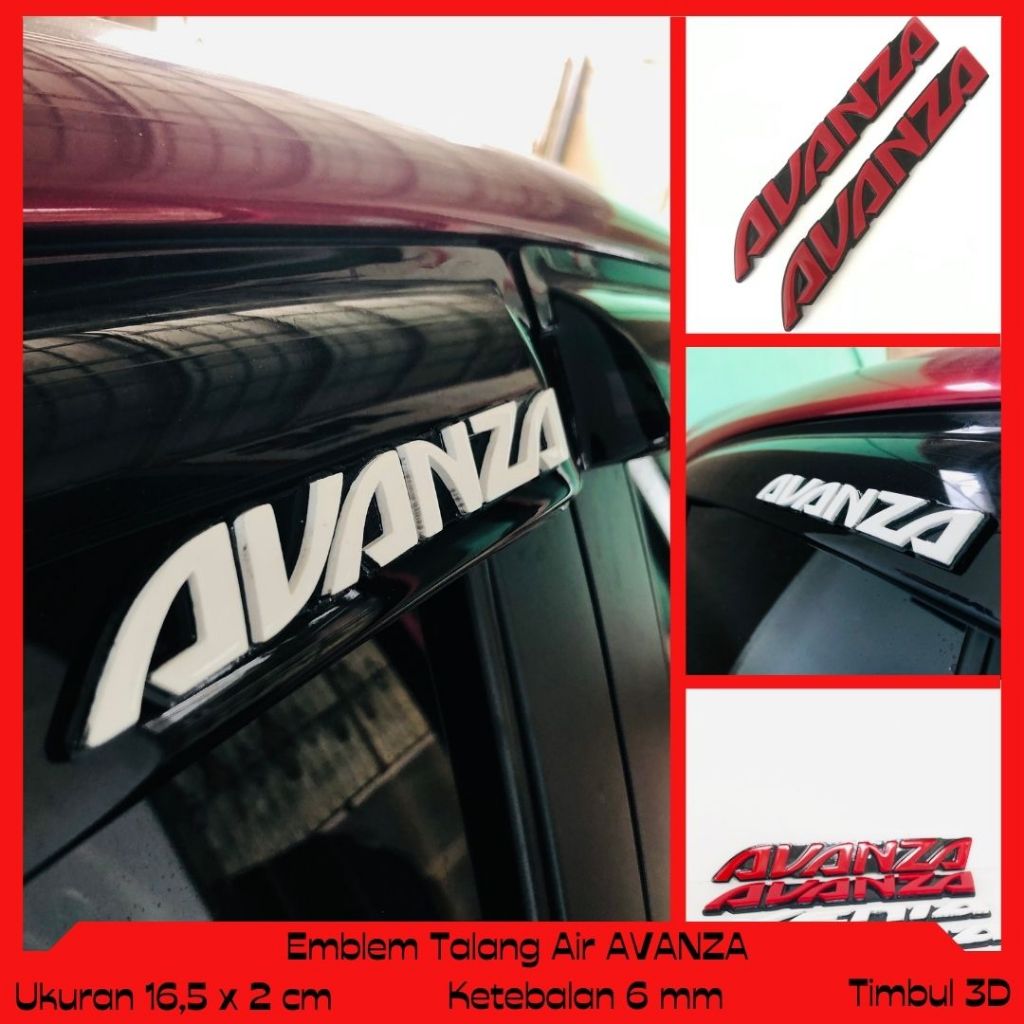EMBLEM MOBIL TALANG AIR AVANZA VARIASI TIMBUL 3 DIMENSI AKSESORIES MOBIL BAHAN FIBER GLASS BUKAN STI