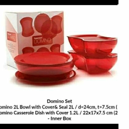 domino set red tupperware