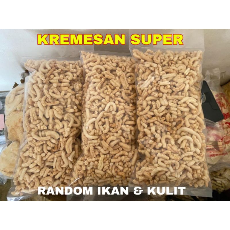 

kremesan kulit/ daging ikan tenggiri 250 gr( random)