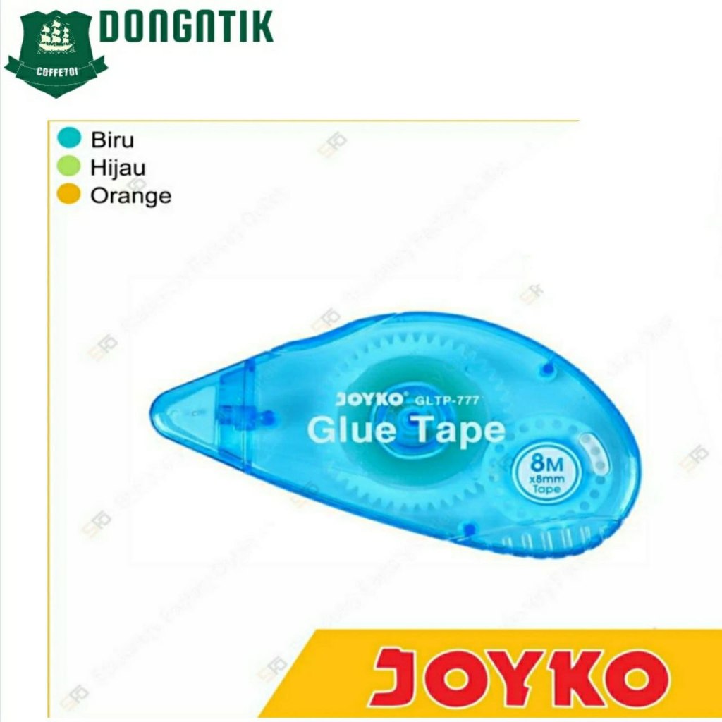 

Glue Tape Joyko GLTP-777- Lem Pita dua sisi Doubel Sided Roll 8 mm x 8 - Orange
