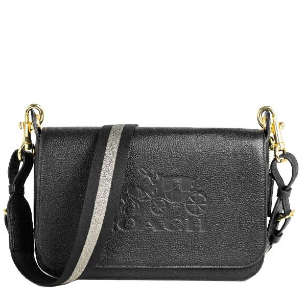 Tas Coach Jes Messenger Leather Crossbody Bag - Black