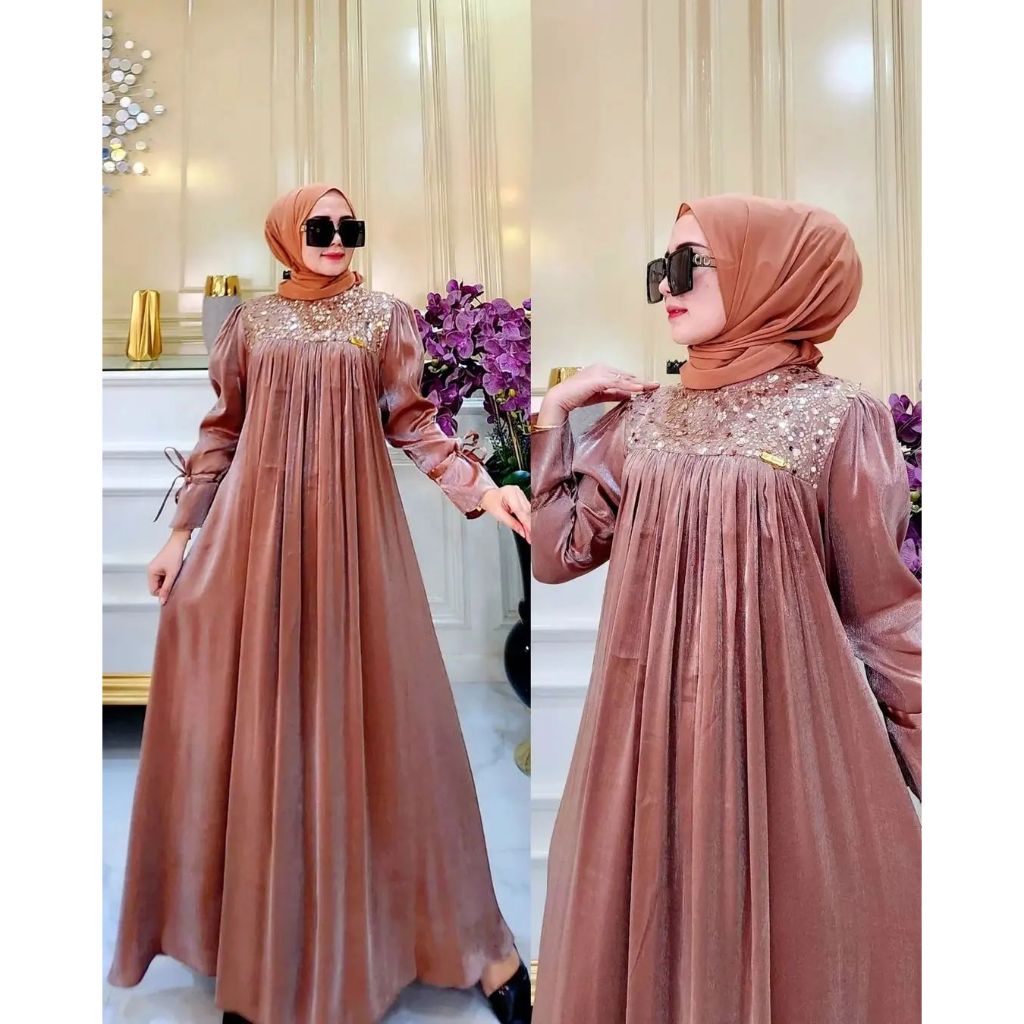 TERBARU GAMIS WARNA SAGE BAJU PESTA MEWAH GAMIS SHIMER SILK PREMIUM SANTORINI TERKINI DRESS JUMBO PESTA NIKAHAN TERLARIS  FASHION MUSLIM KEKINIAN  DRESS NAIRA  VARIASI TILE SAQUIN