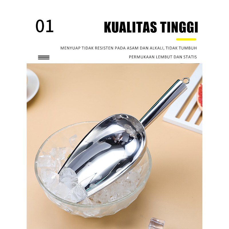 Sendok Sekop Scoop Stainless Steel Es Batu Beras Gula Makanan kering — 10