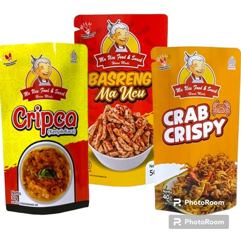 

paket usaha 3 pack | Basreng pedas daun jeruk| kripca | Baby Crab