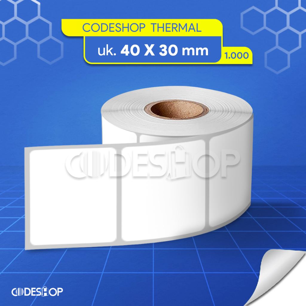 

Label Thermal Barcode 40x30 mm 1 Line Isi 1000 Pcs