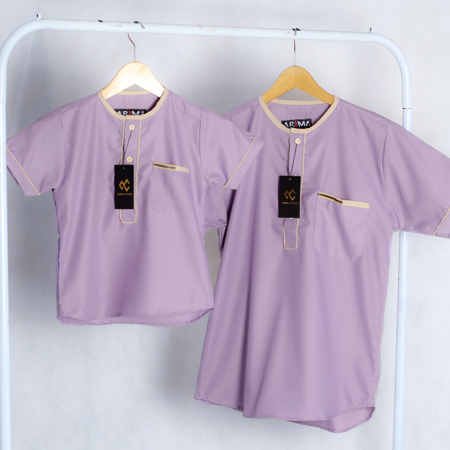 Lilac Baju Koko Couple Ayah Dan Anak Laki Laki Usia 1 - 12 Tahun