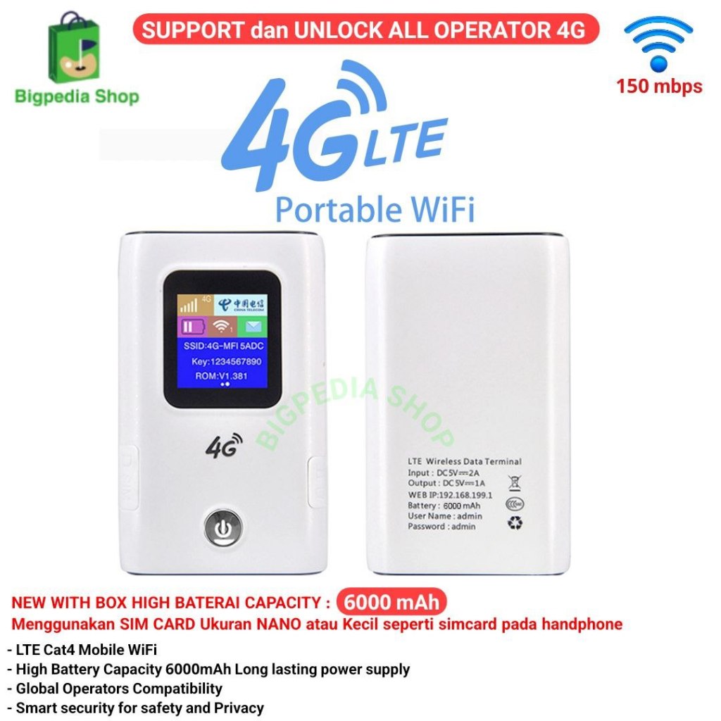 Modem Wifi 4G LTE with Power Bank SMARTCOM SM9050 PRO 6000mAh