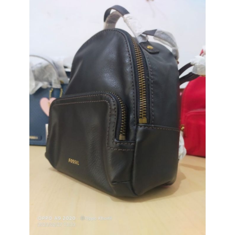 FossilOriginal Felicity Mini / Maisie Backpack Black/ Brick Red