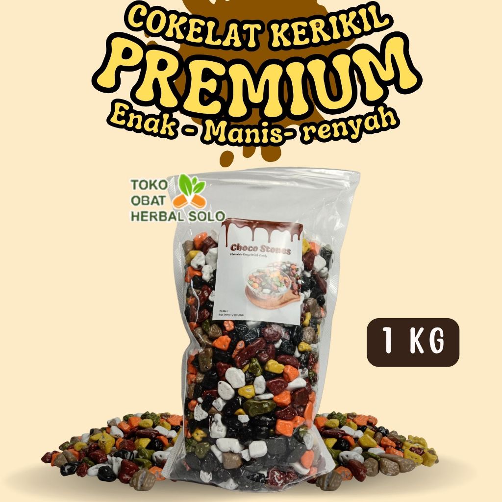 

Coklat Kerikil 1 KG Cokelat Batu Premium Original Asli Import Arab Turki Timur Tengah Kemasan Pouch Makanan Oleh-Oleh Gift Haji Umroh