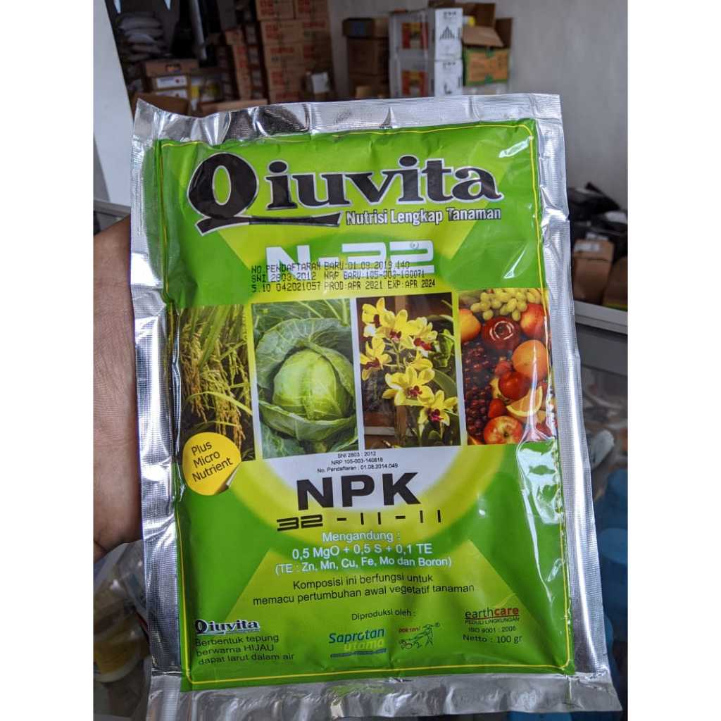 Pupuk Daun QIUVITA Hijau - 100 Gram