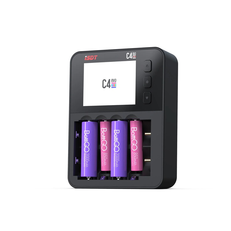 C4EVO ISDT C4 EVO Smart Battery Charger for AA AAA Battery with IPS Display Screen