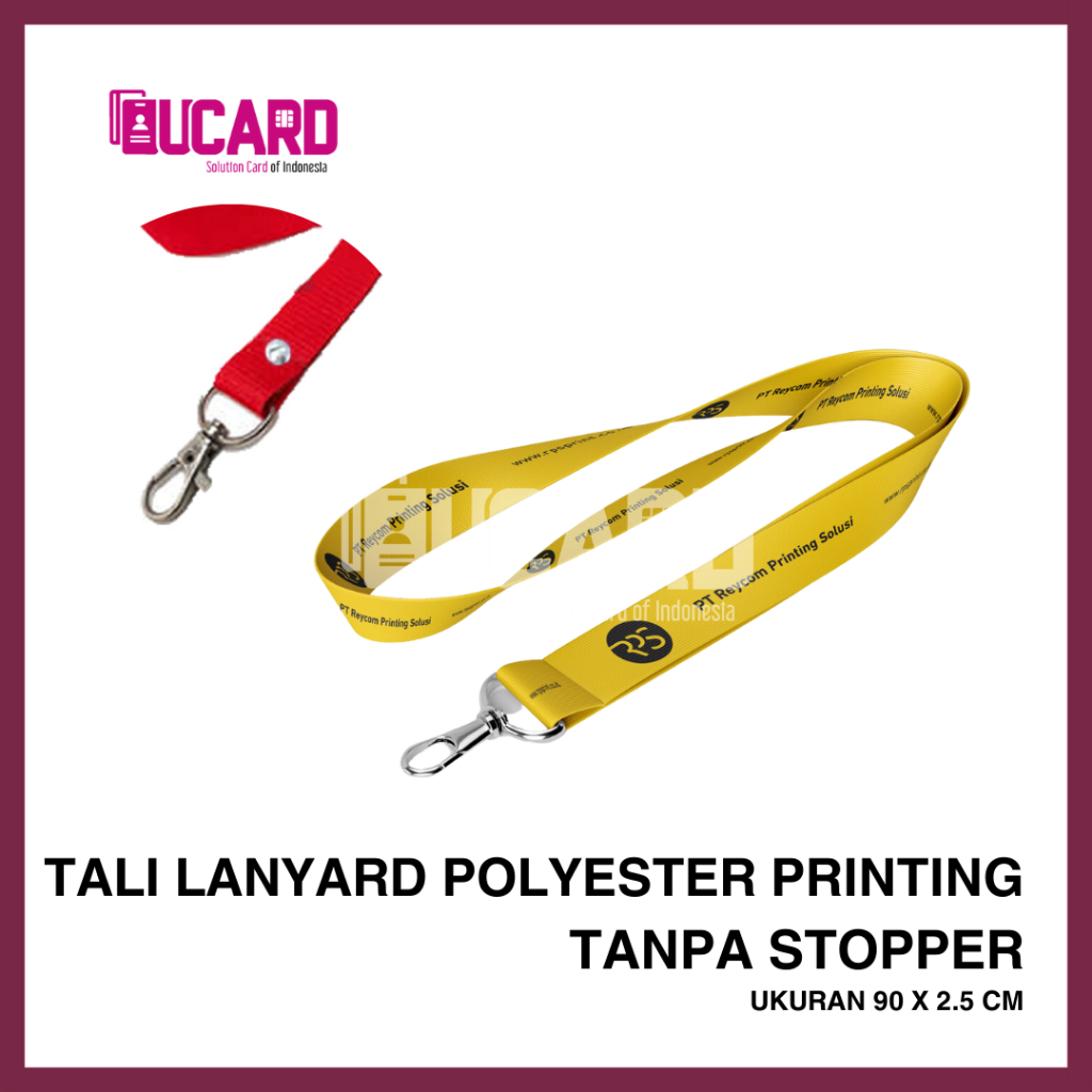 

CUSTOM TALI LANYARD / TALI ID CARD POLYESTER PRINTING 2.5CM TANPA STOPPER