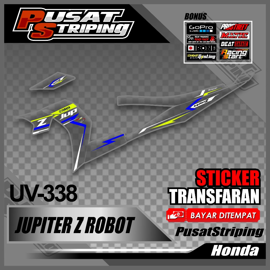 Striping Transparan  Yamaha Jupiter Z Robot - Striping Variasi Semifull Motor Jupiter Z Robot Custom