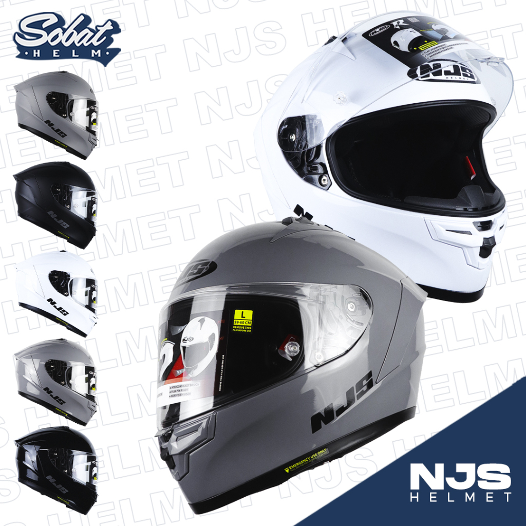 Helm NJS ZX-1R SOLID Helm Full Face SNI
