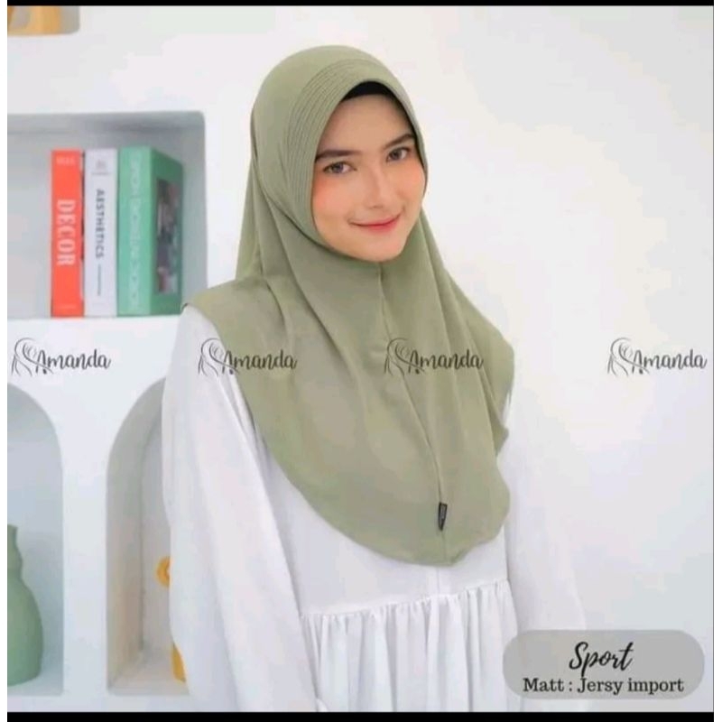 Hijab Sport / Bergo Hamidah Ori Merk Amanda