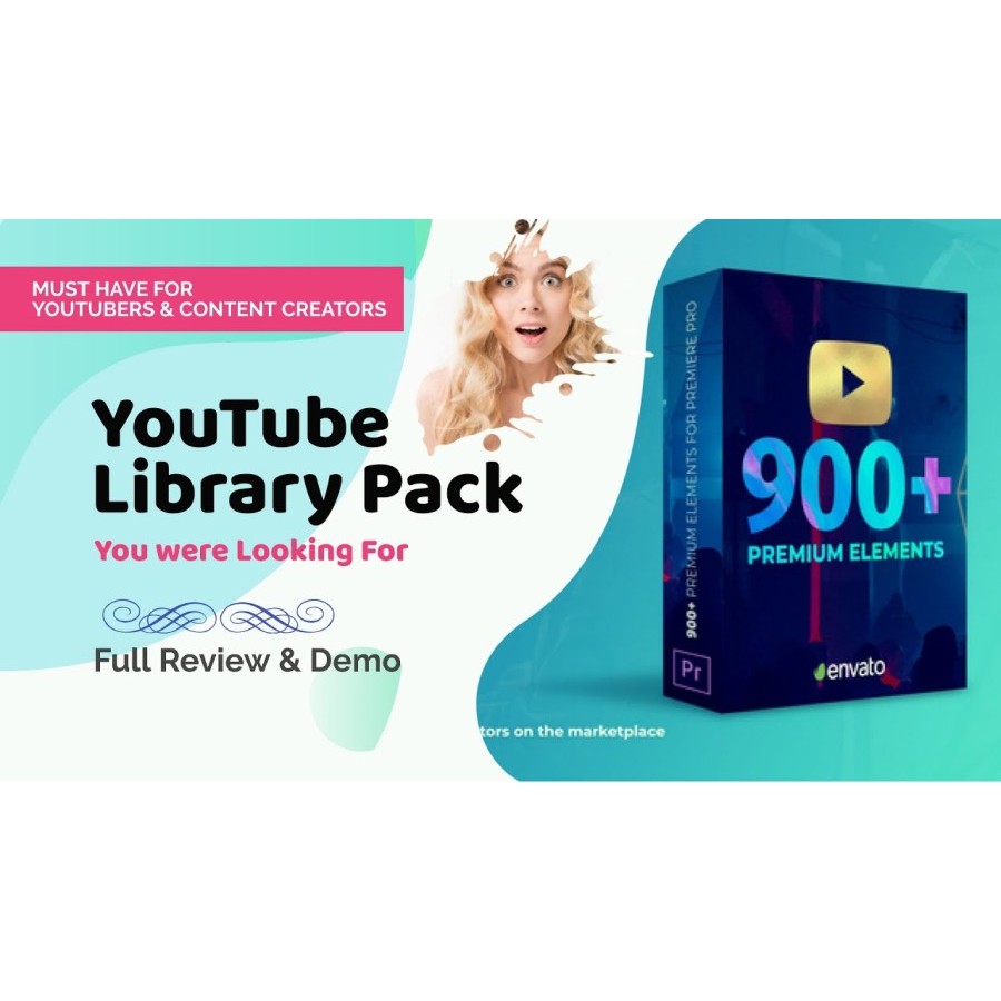 Youtube Library Pack Transitions & Assets Premiere Pro Template