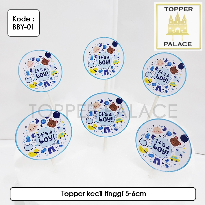 

BBY-01 l Baby boy cake topper l cupcake topper l Baby Shower - 6pcs
