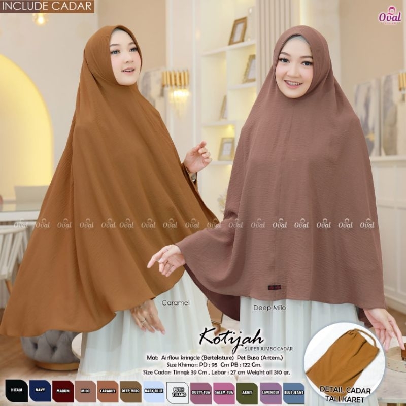 New Khimar Jilbab Kerudung Hijab Khimar Instan Crinkle Airflow Polos Syari Jumbo Set Cadar Soft Pet 