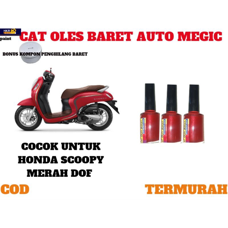 CAT OLES PENGHILANG BARET HONDA SCOOPY MERAH DOF ,RED ,MERAH DOFF HONDA SCOOPY