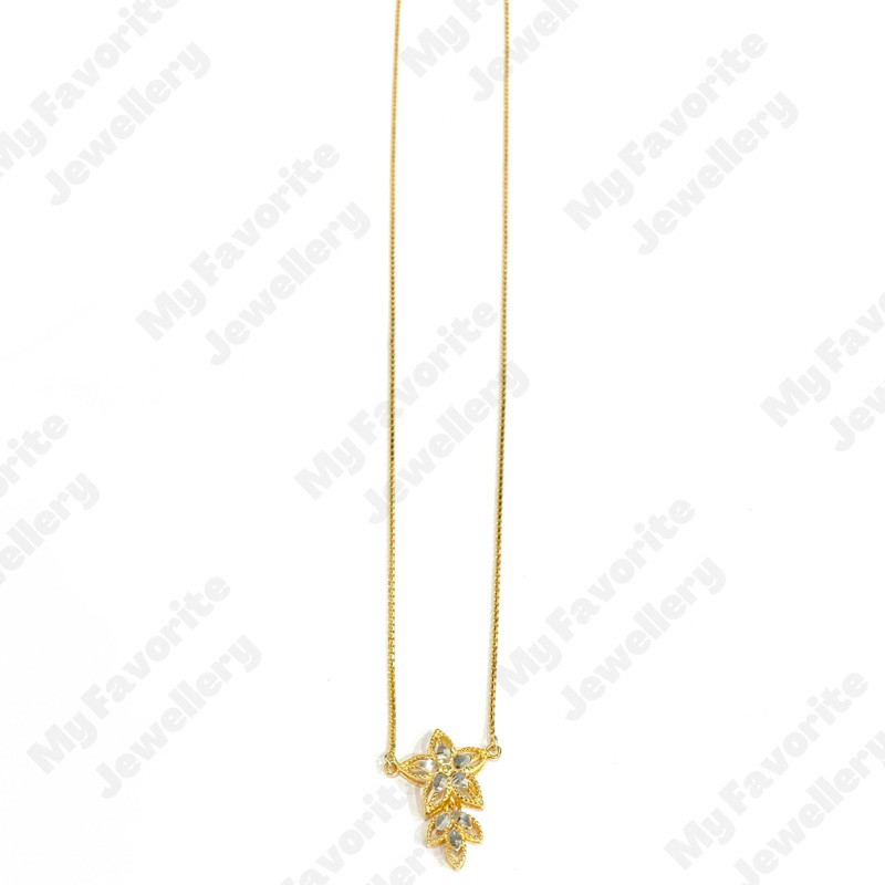Kalung Italy Kembang Star Emas Asli Kadar 700