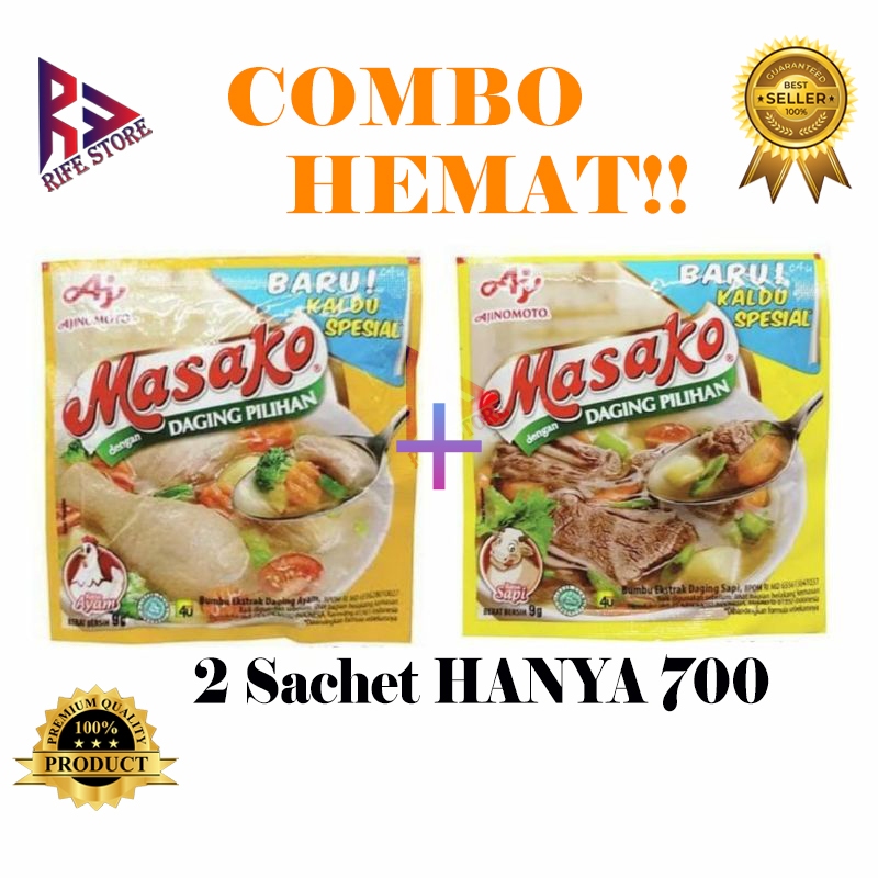 

MASAKO AYAM , MASAKO SAPI 2 SACHET MURAH DENGAN COMBO HEMAT!!! ISI 8.5 GR
