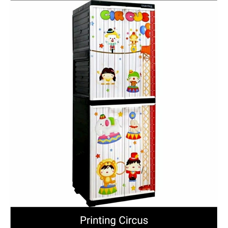 SPESIAL!!! Tabitha LS2P Printing Motif Karakter Lemari Anak 4 Susun Lemari Pakaian Lemari Serbaguna