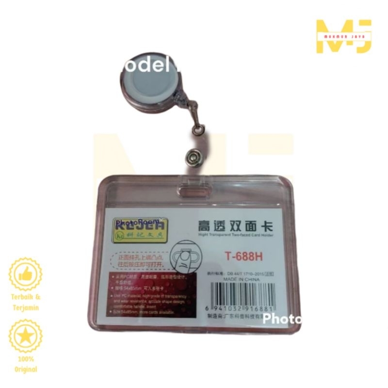 

ID Card Holder Casing ID Card Name Tag Horizontal Yoyo Acrylic 2 Sisi KEJEA