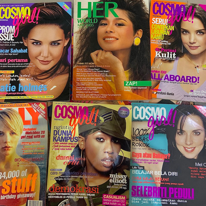 Majalah Fashion, Majalah CosmoGirl, Majalah GoGirl, Majalah Her World, Majalah Estetica, Majalah Ult