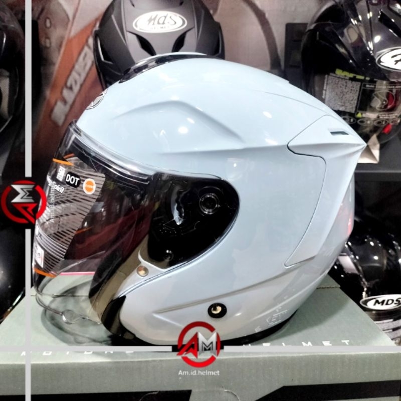 HELM INK DYNAMIC SOLID STEL BLUE HELM HALF FACE INK HELM DYNAMIK POLOS